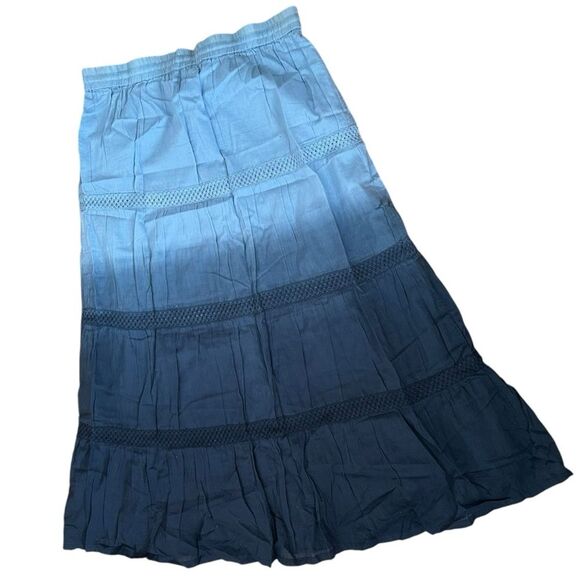Michael Kors Women's Ombre Tiered Full Maxi Skirt - Blue, Size 10 - Picture 5 of 6